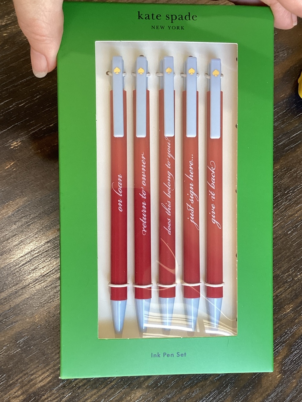 Kate Spade Sign Here Red and Blue Click Pen Set 5-Pack